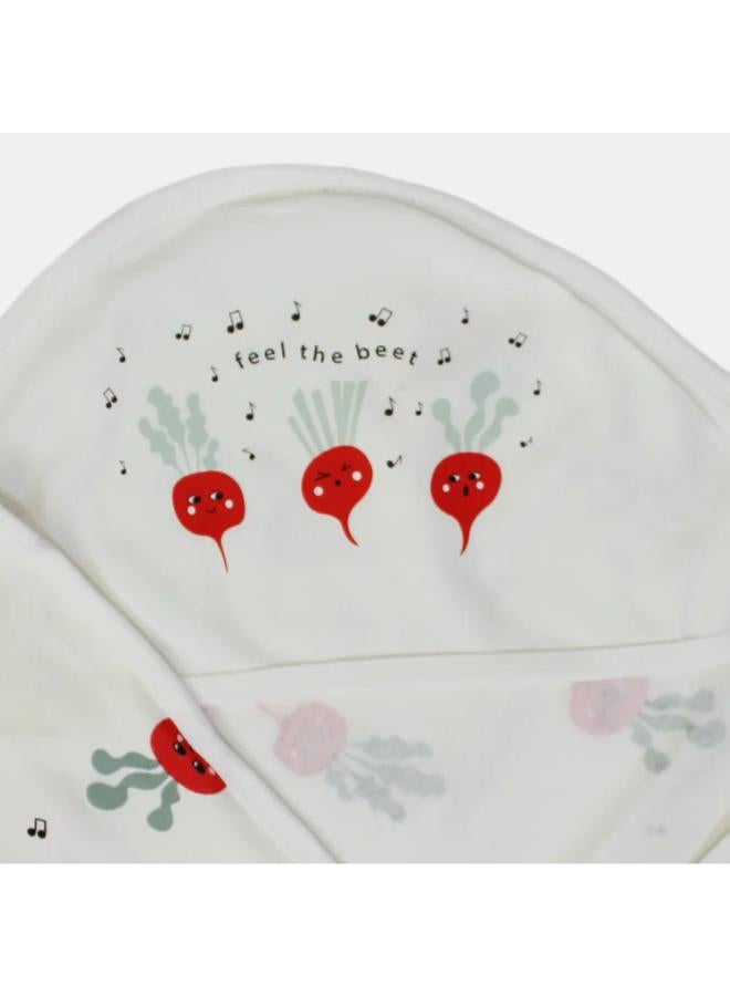 Berceau Baby Blanket – Off White with Feel the Beet Design - Image 3