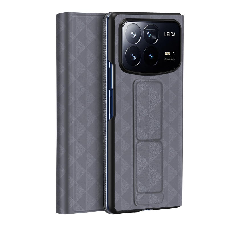 DUX DUCIS Fitt  Series Case Designed for Xiaomi Mix Fold 4 Leather Phone Cover With Card Slot  Kickstand  Grey