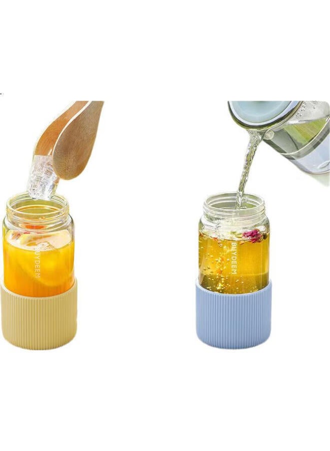 Buydeem Straw Cup Glass, Stylish Large Capacity Water Bottle For Men And Women Students, Portable Cold Drink Cup, Holiday Gift - Image 1