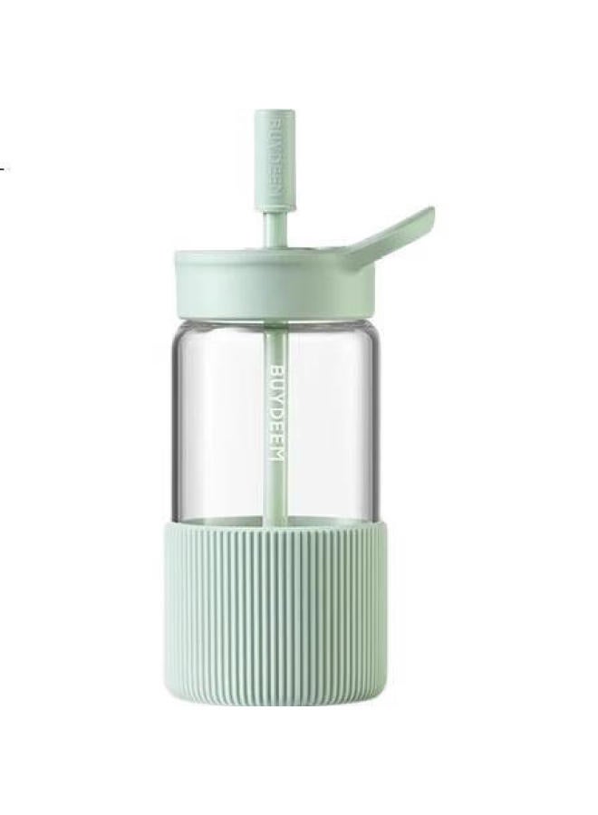 Buydeem Straw Cup Glass, Stylish Large Capacity Water Bottle For Men And Women Students, Portable Cold Drink Cup, Holiday Gift - Image 2