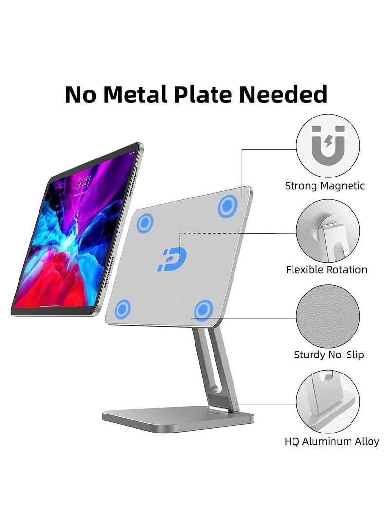 General Magnetic Stand iPad Stand Desk Holder Tablet Stand for iPad Pro 11 Inch 1st/2nd/3rd Gen/iPad Air 4th/5th Rotating Adjustable&Foldable Portable Aluminum Desktop Office  - Image 2