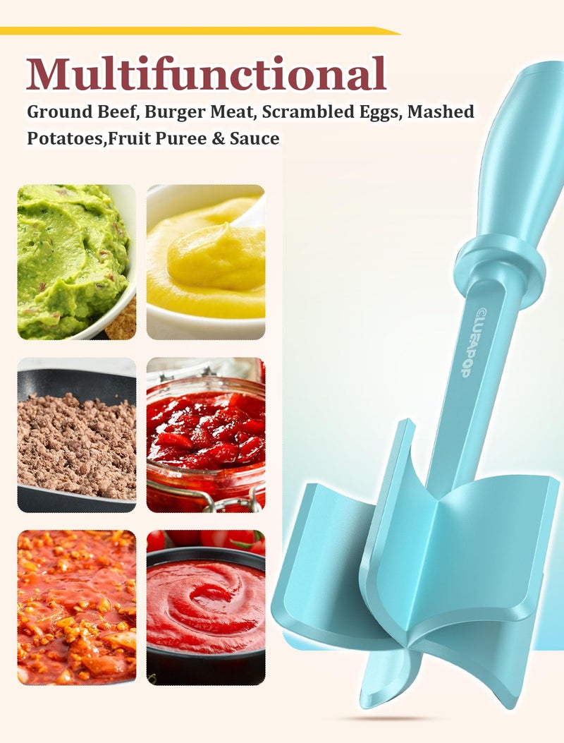 CLUEAPOP Meat Chopper, Hamburger Chopper, CLUEAPOP Potato Masher-Professional Multifunctional Heat Resistant Nylon Ground Beef Smasher Kitchen Tools And Gadgets, â€‹Safe For Non-Stick Cookware - Image 5