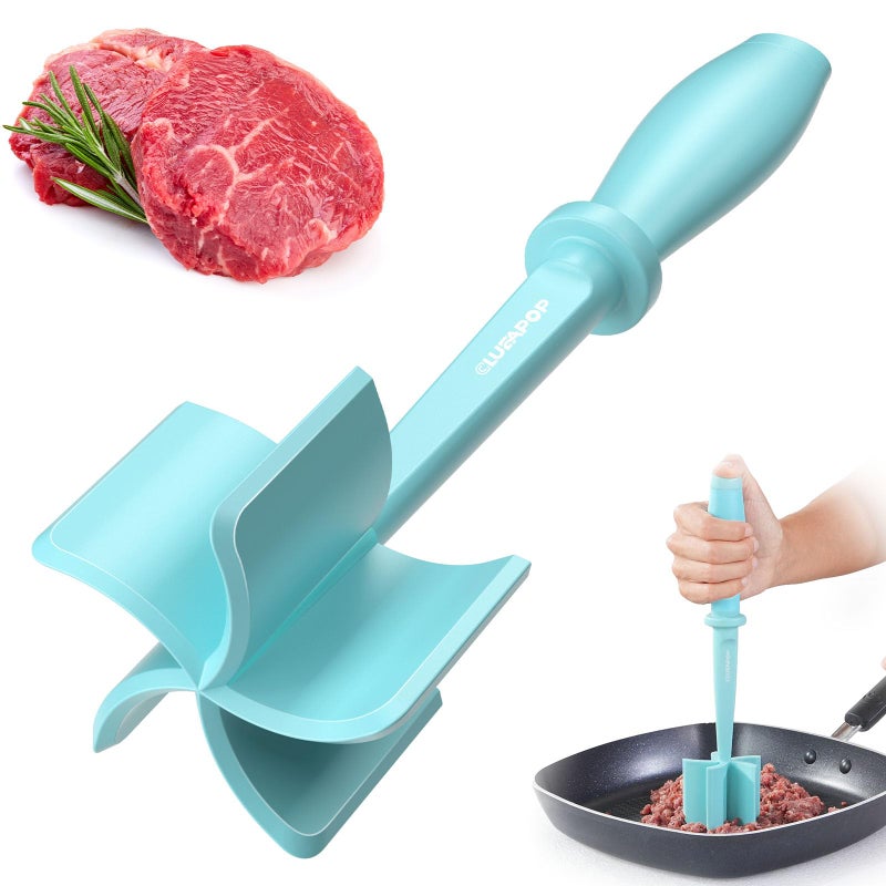 CLUEAPOP Meat Chopper, Hamburger Chopper, CLUEAPOP Potato Masher-Professional Multifunctional Heat Resistant Nylon Ground Beef Smasher Kitchen Tools And Gadgets, â€‹Safe For Non-Stick Cookware - Image 1