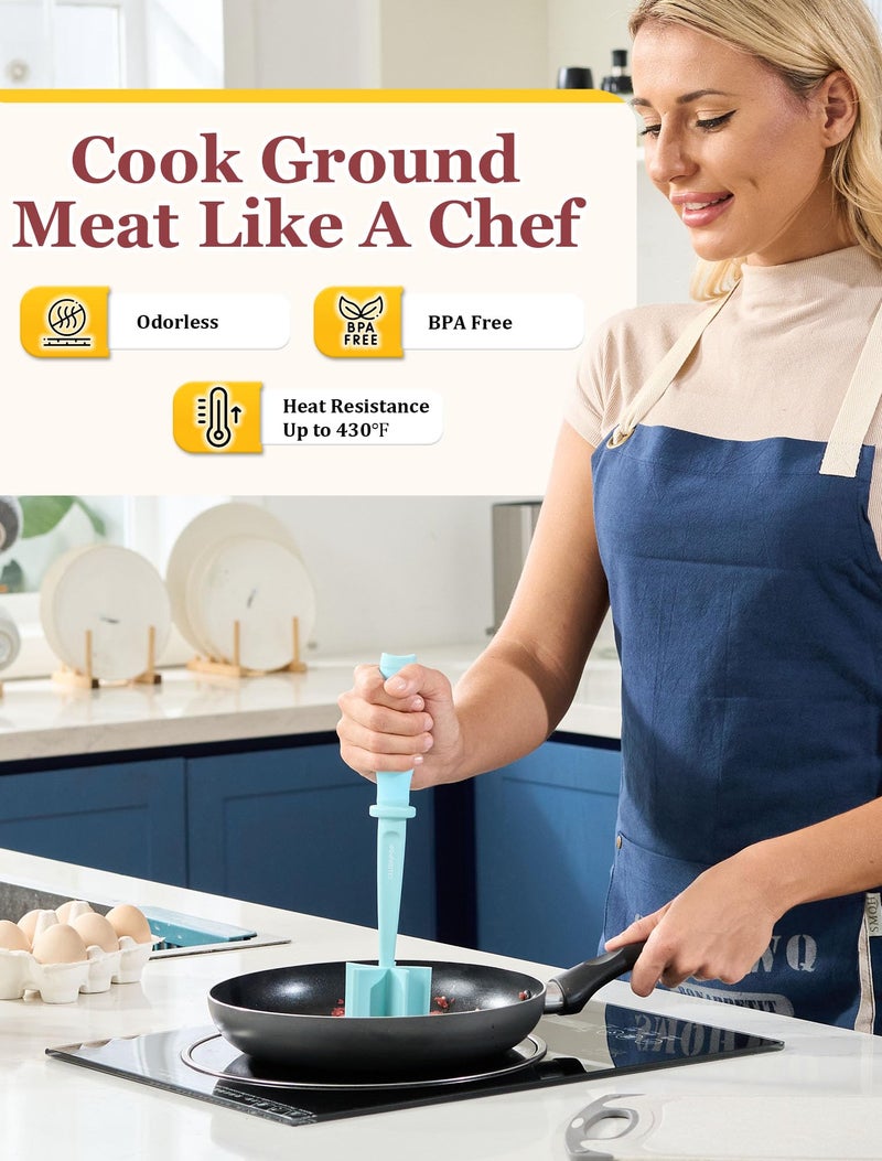 CLUEAPOP Meat Chopper, Hamburger Chopper, CLUEAPOP Potato Masher-Professional Multifunctional Heat Resistant Nylon Ground Beef Smasher Kitchen Tools And Gadgets, â€‹Safe For Non-Stick Cookware - Image 4