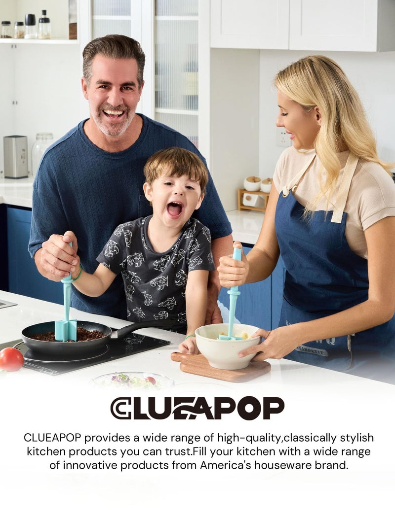 CLUEAPOP Meat Chopper, Hamburger Chopper, CLUEAPOP Potato Masher-Professional Multifunctional Heat Resistant Nylon Ground Beef Smasher Kitchen Tools And Gadgets, â€‹Safe For Non-Stick Cookware - Image 2