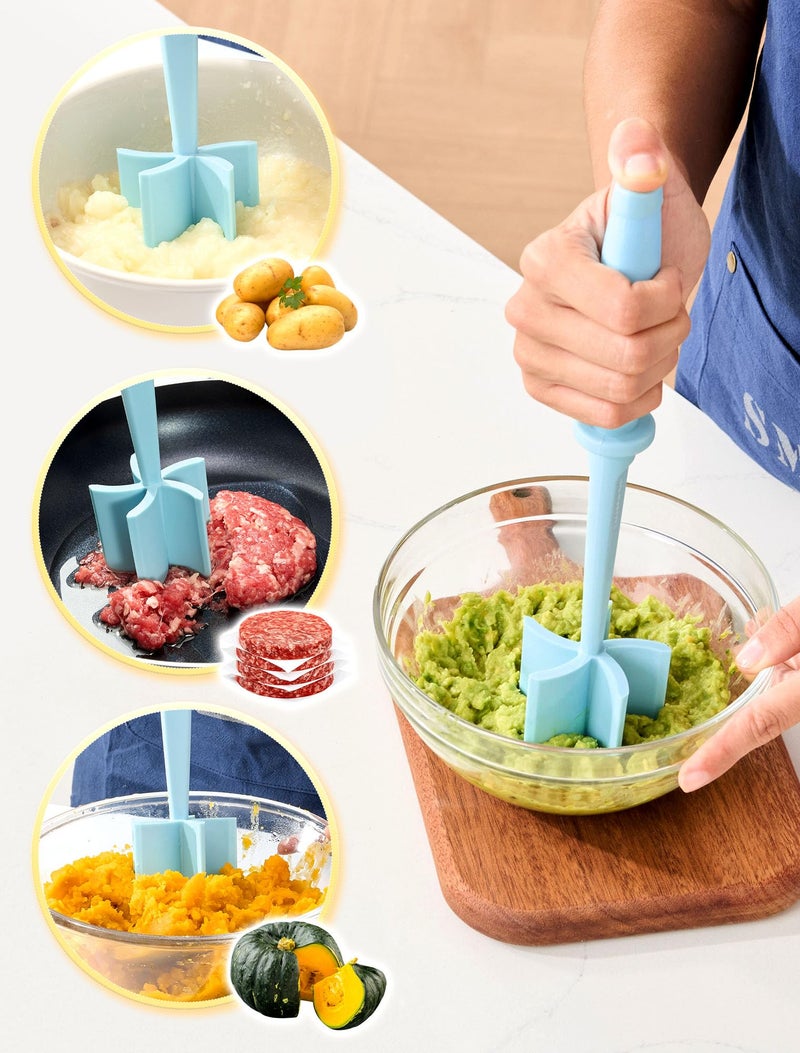 CLUEAPOP Meat Chopper, Hamburger Chopper, CLUEAPOP Potato Masher-Professional Multifunctional Heat Resistant Nylon Ground Beef Smasher Kitchen Tools And Gadgets, â€‹Safe For Non-Stick Cookware - Image 3