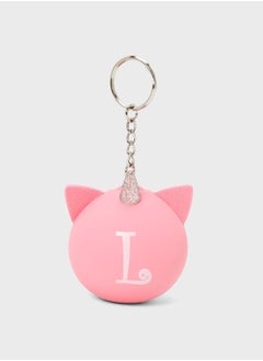 Claires Pink Initials L Keychain 