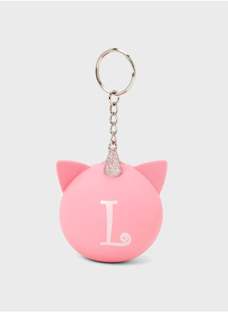 Claires Pink Initials L Keychain 