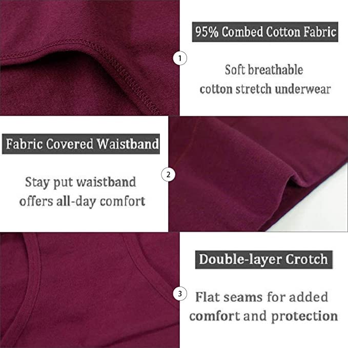 PLUMBURY Women's Cotton High Waist Full Coverage Panty, Size M-XXL (Pack of 3 Panty) - Image 5