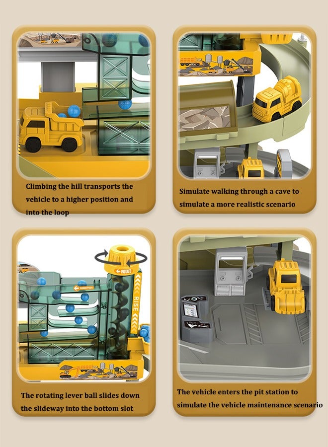 Engineering rail car Electric track engineering toys Rail gliding car toys Mine construction truck toys Parking Lot Toy Set Multi-functional children's educational toy  - Image 4