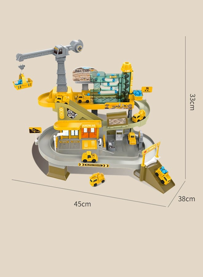 Engineering rail car Electric track engineering toys Rail gliding car toys Mine construction truck toys Parking Lot Toy Set Multi-functional children's educational toy  - Image 2