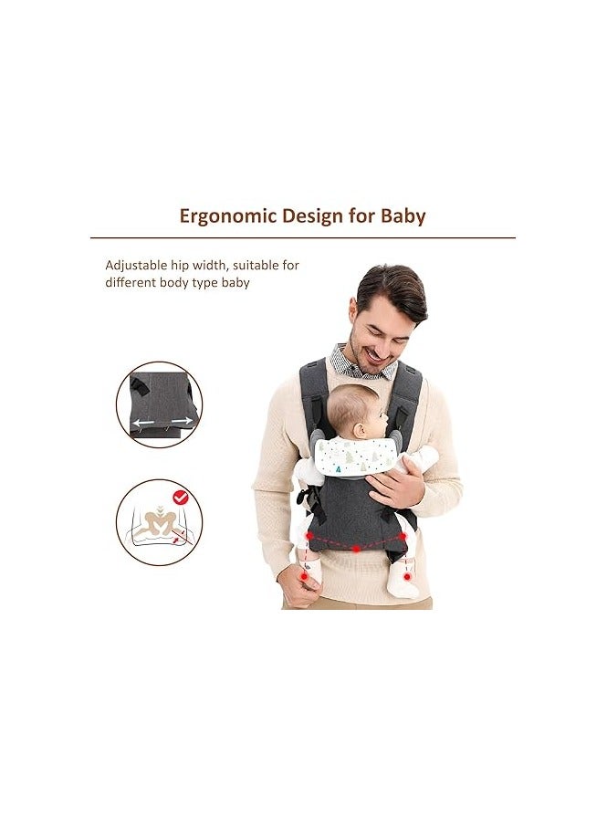 Generic Baby Sling Carrier, All Positions Front and Back Toddler Carriers, 4-in-1 Ergonomic Baby Backpack Carrier, Easily Adjustable Baby Carrier Newborn to Toddler 7-44 Lbs - Image 2