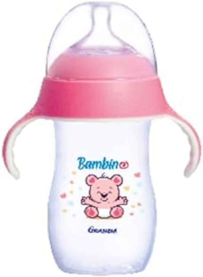 Granzia Bambino Natural Baby Feeding Bottle Rose 150 ML With Hand