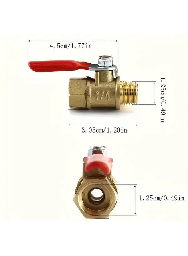 1pc Brass Ball Valve 1 4 NPT Male Female Thread Heavy Duty Tool Free Lever Operation - Image 2