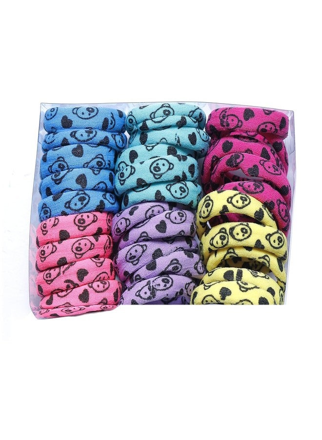 Hivata Hair Rupper Panda designe Multicoloured Pack of 30pc Microfiber unique hair ties Elastic and Stretchable Soft and Comfortable Hair Rubber Bands/Hair Care/Hair Ties for Women and Girls - Image 4