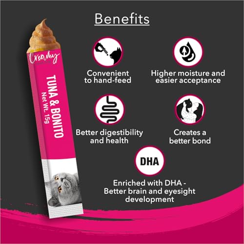 Kitty Yums Kitten & Adult Creamy Lickable Cat Treat (75g x 5 Sticks, 375g) Pack | Tuna & Bonito Flavour | Creates a Better Bond | Antioxidants Boost Immunity | Better Brain & Eyesight Development - Image 2