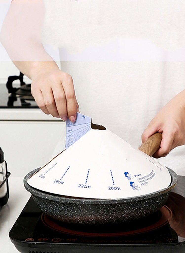 10Pcs Adjustable Size Disposable Paper Pot Covers, Kitchen and Outdoor Oil Splash Proof Pot Lid  - Image 1
