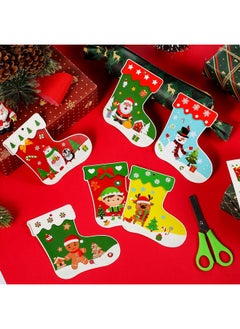 Containlol 48 Pcs Christmas Craft Kits for Kids Christmas Stockings Christmas Tree Stockings Ornaments Kit Make Your Own Christmas Craft DIY Stockings Cutouts for Holiday Farmhouse Decor Handcraft Supplies  - Image 4