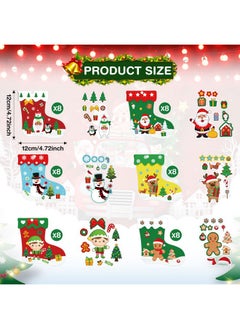 Containlol 48 Pcs Christmas Craft Kits for Kids Christmas Stockings Christmas Tree Stockings Ornaments Kit Make Your Own Christmas Craft DIY Stockings Cutouts for Holiday Farmhouse Decor Handcraft Supplies  - Image 3