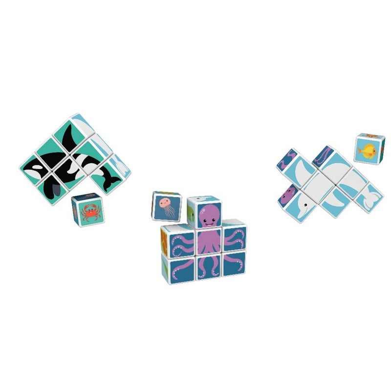 جيوماغ مكعبات سحري تعليمية حيوانات البحر 8 قطع مع 11 بطاقة - 146 - Image 2