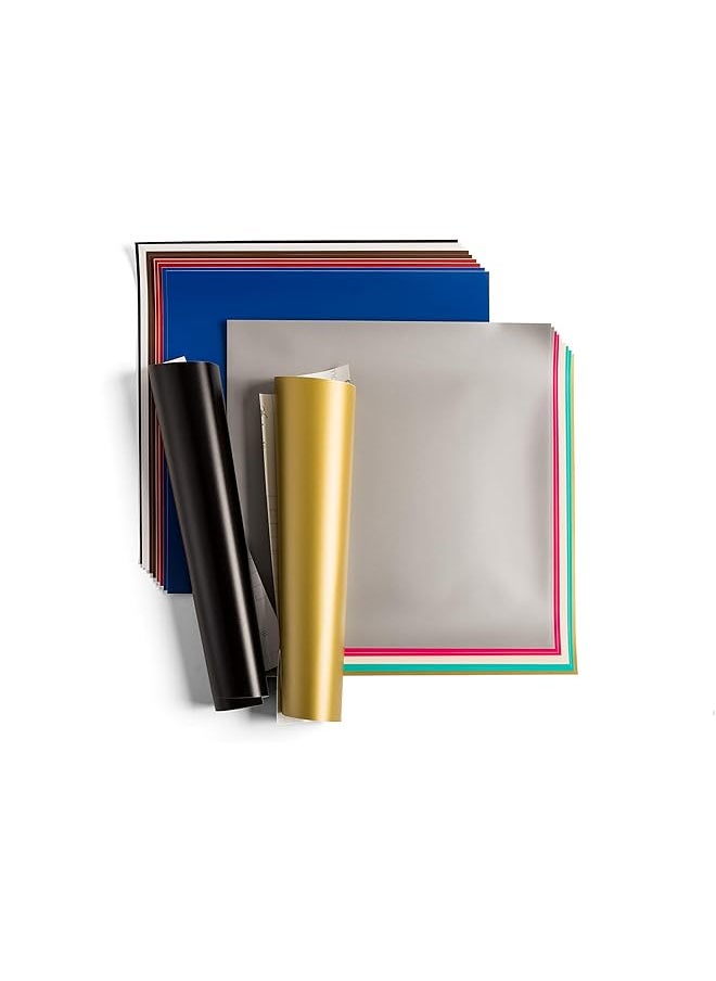Cricut - Premium Vinyl Removable 12 Inch X 12 Inch Adhesive Decal Sheets Variety Sampler - Image 1