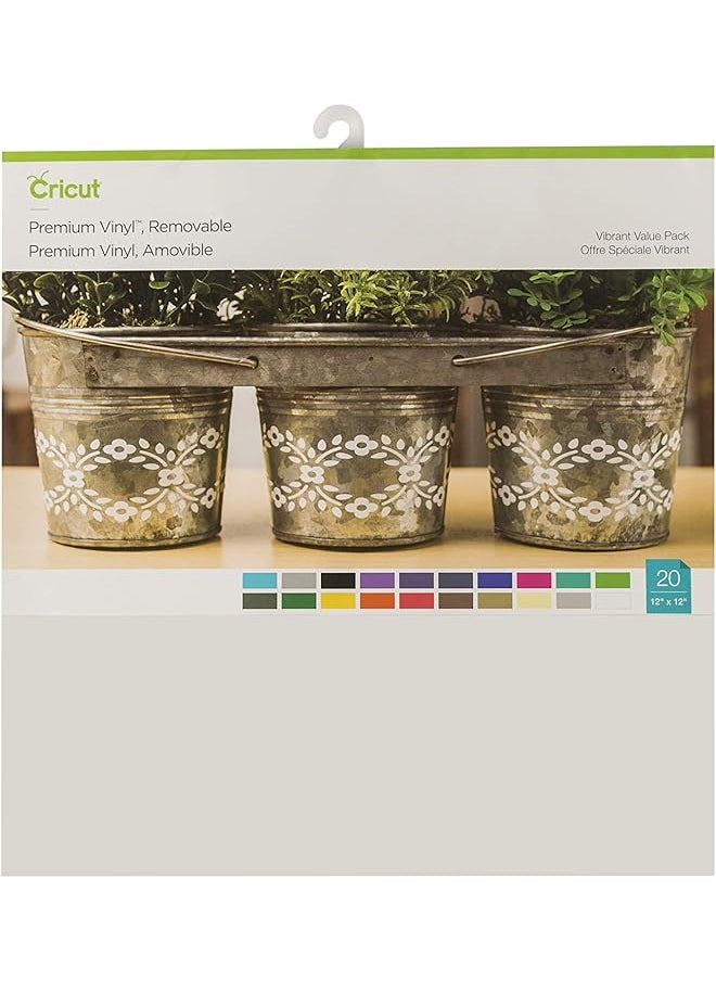 Cricut - Premium Vinyl Removable 12 Inch X 12 Inch Adhesive Decal Sheets Variety Sampler - Image 1
