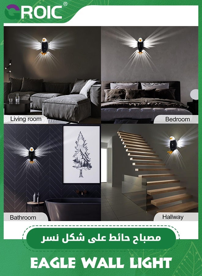 GROIC Bald Eagle Wall Light, Eagle Night Light with Remote Control, Magnetic Wall Mounted Eagle Lamp for Bedroom, Living Room,Removable Charging Eagle Light - Image 2