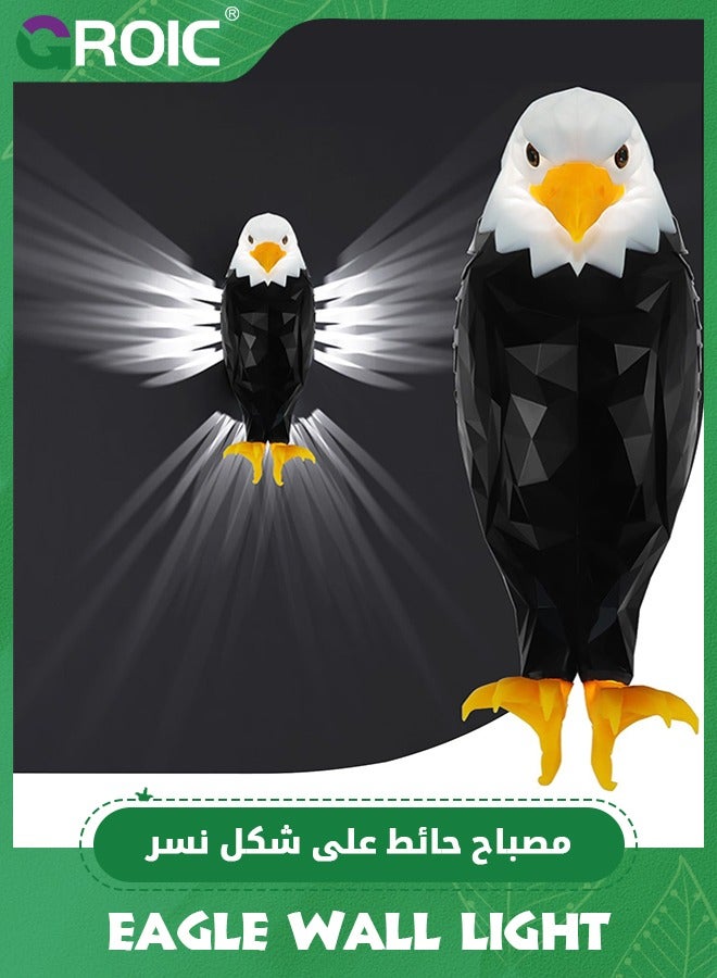 GROIC Bald Eagle Wall Light, Eagle Night Light with Remote Control, Magnetic Wall Mounted Eagle Lamp for Bedroom, Living Room,Removable Charging Eagle Light - Image 1