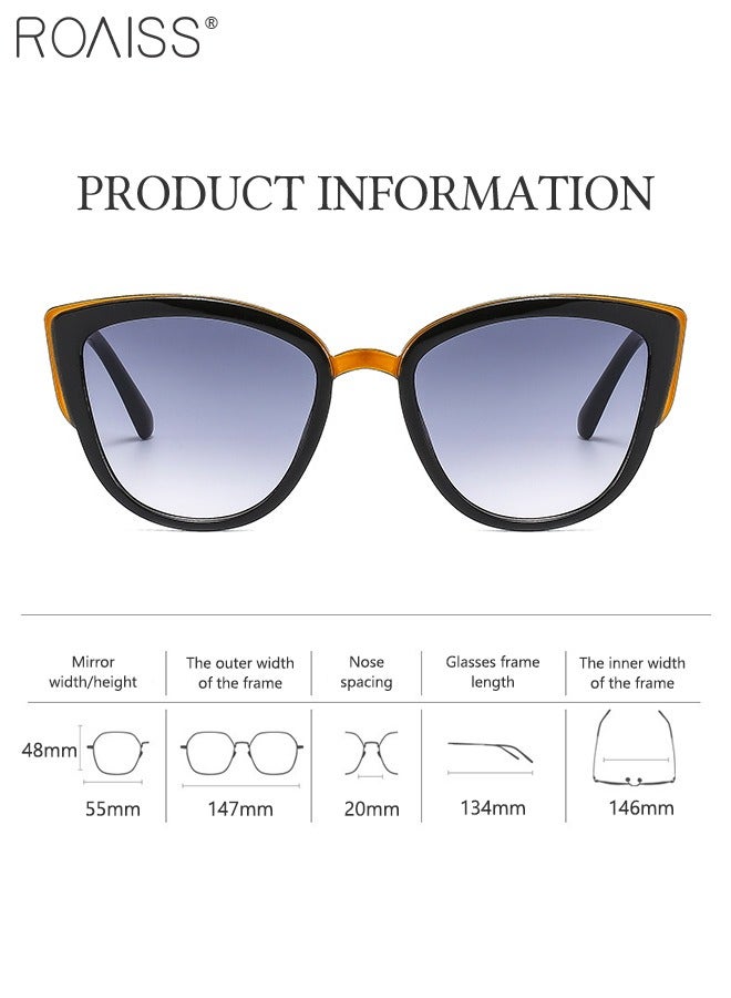 roaiss 3 Pack Women's Cat Eye Sunglasses UV Protection Fashion Decorative Eyewear for Ladies Outdoor Party Street Photography 55mm - Image 4
