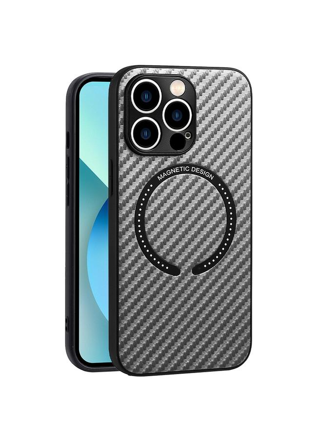 زبون جراب هاتف مغناطيسي من ماج سيف مصنوع من ألياف الكربون لهاتف آيفون 13 برو ماكس - Image 1