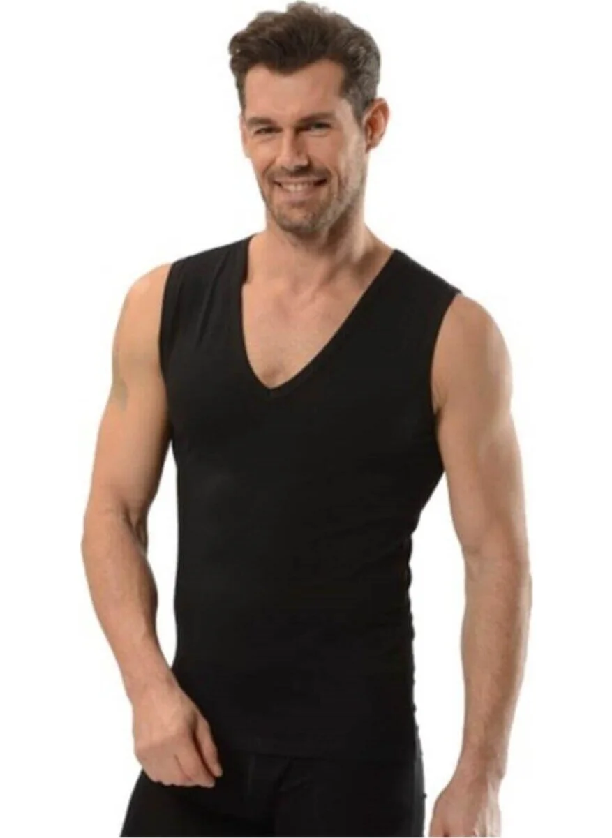 جيبر Men's V-Neck Lycra Sleeveless Undershirt 6-Pack - 117