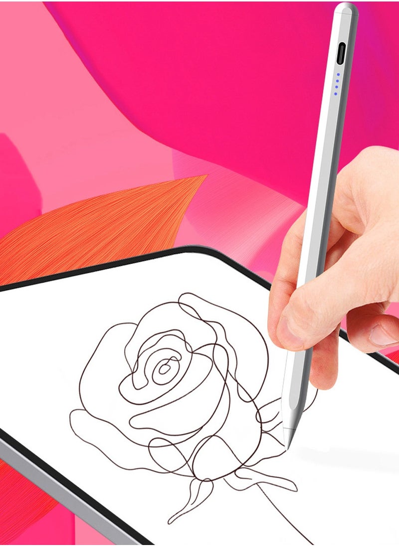 Generic - iPad Stylus, Smartpen for iPad Pro/iPad Air/iPad mini 2018 and Later, Great for Drawing, Writing and Note-taking, Fast Charging with Extra Nib, Tilt Recognition, Bluetooth V5.3, Battery Display, Det - Image 1