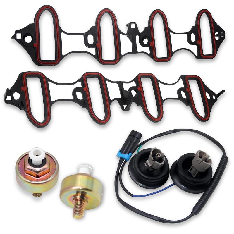 CHENHO Dual Knock Sensor Kit with Wiring Harness Intake Manifold Gasketfor Chevy Silverado Avalanche Tahoe GMC Sierra Yukon Cadillac Hummer More Models Replace 12601822 2133521 89060413 - Image 3