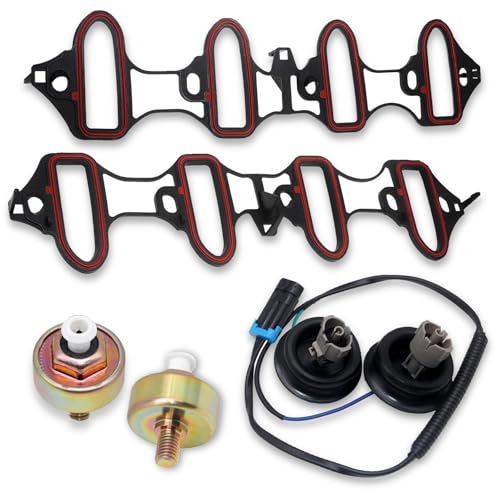 CHENHO Dual Knock Sensor Kit with Wiring Harness Intake Manifold Gasketfor Chevy Silverado Avalanche Tahoe GMC Sierra Yukon Cadillac Hummer More Models Replace 12601822 2133521 89060413 - Image 1