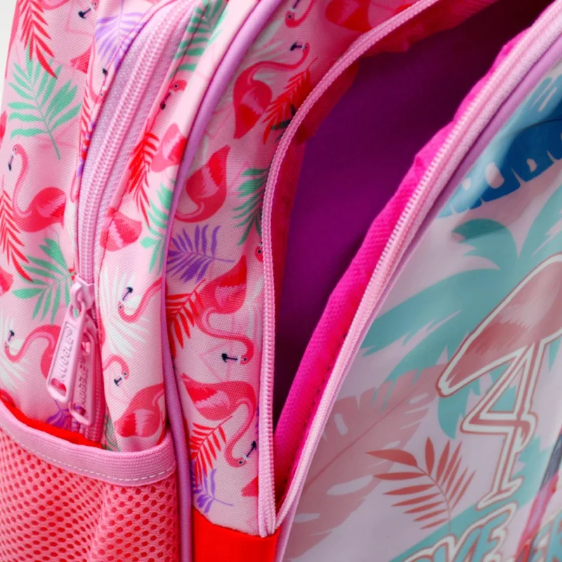 موغل 2 Compartment Flamingo Pink School Backpack (MU-7211)