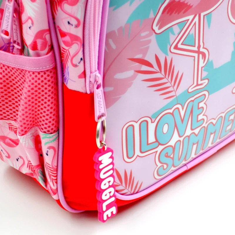 موغل 2 Compartment Flamingo Pink School Backpack (MU-7211)