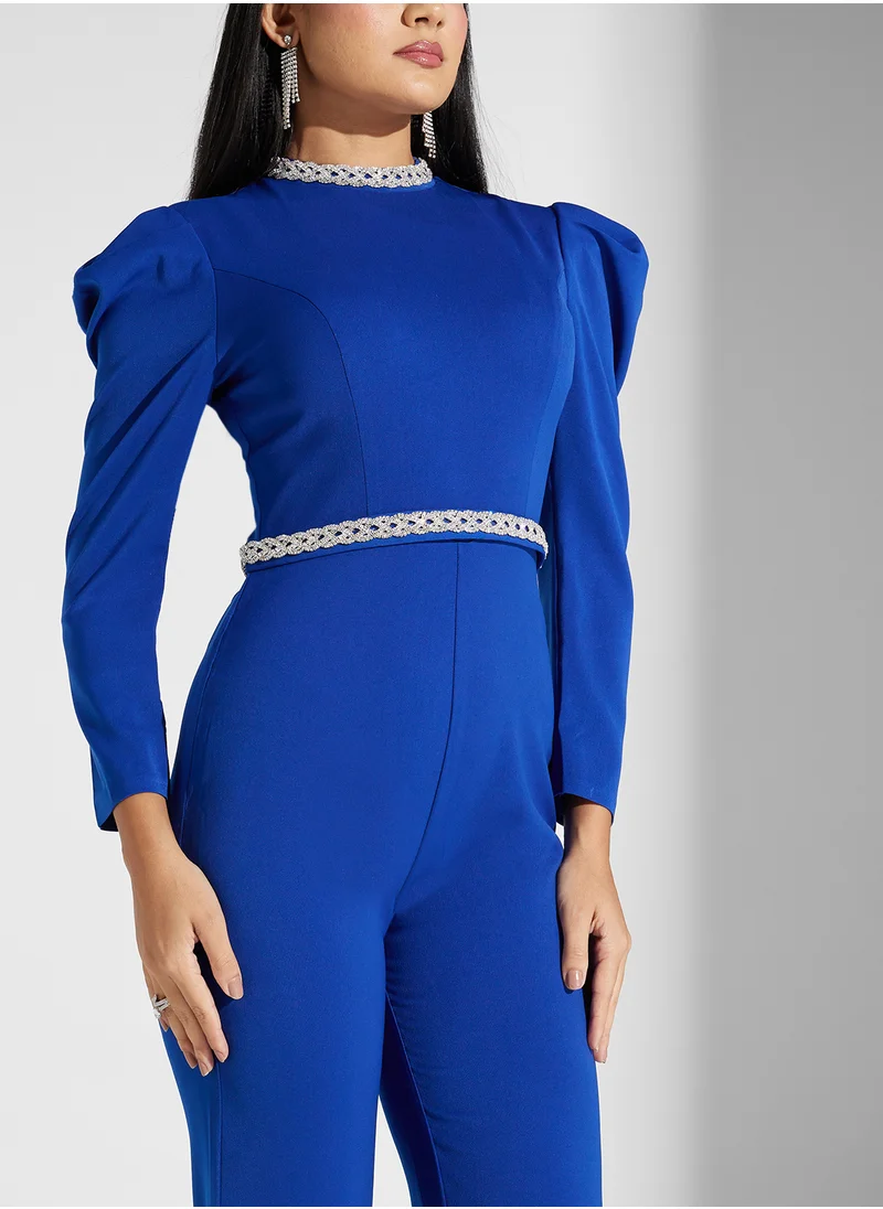 Akadia Fashion pleated shoulder jumpsuit
