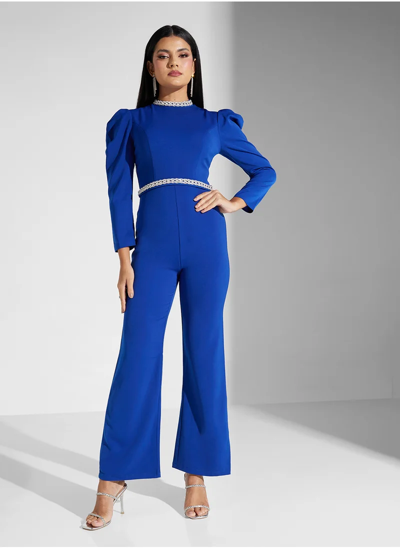 Akadia Fashion pleated shoulder jumpsuit