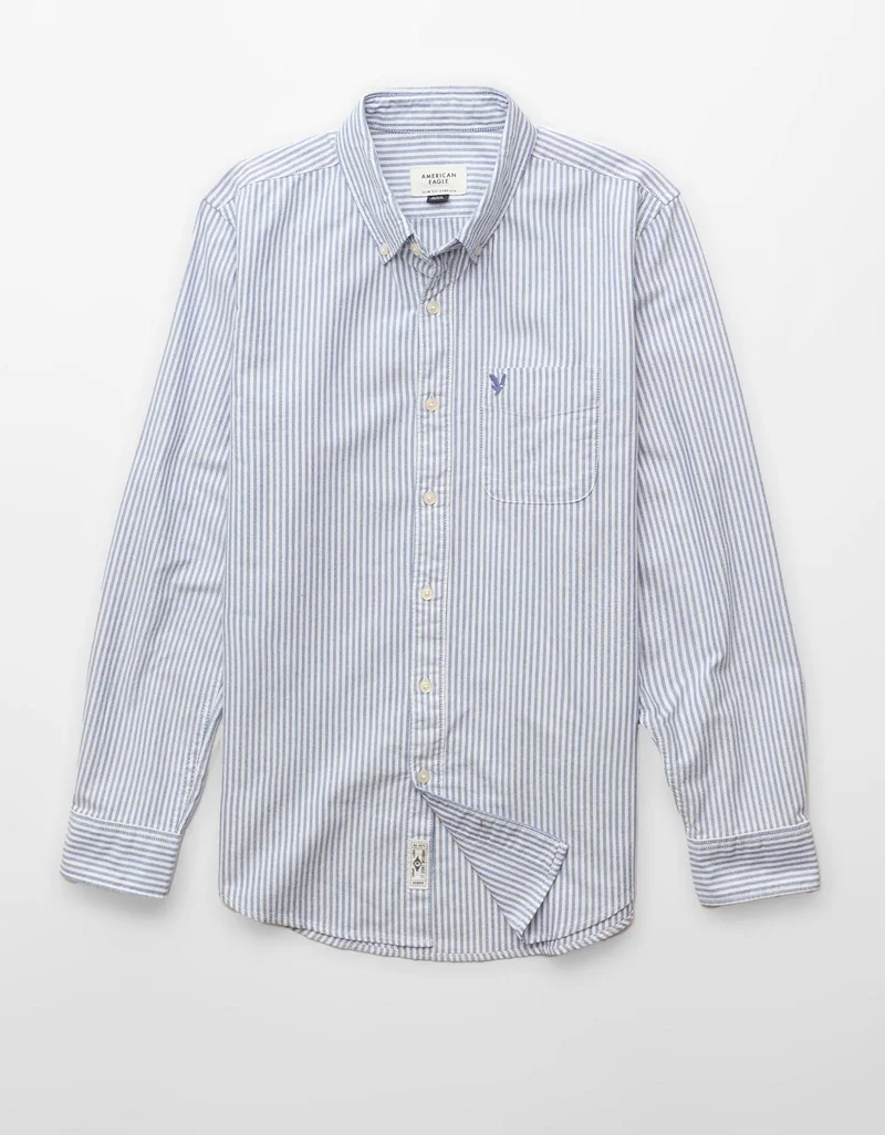 American Eagle  AE Slim Fit Everyday Oxford Button-Up Shirt for Men | Best Price UAE