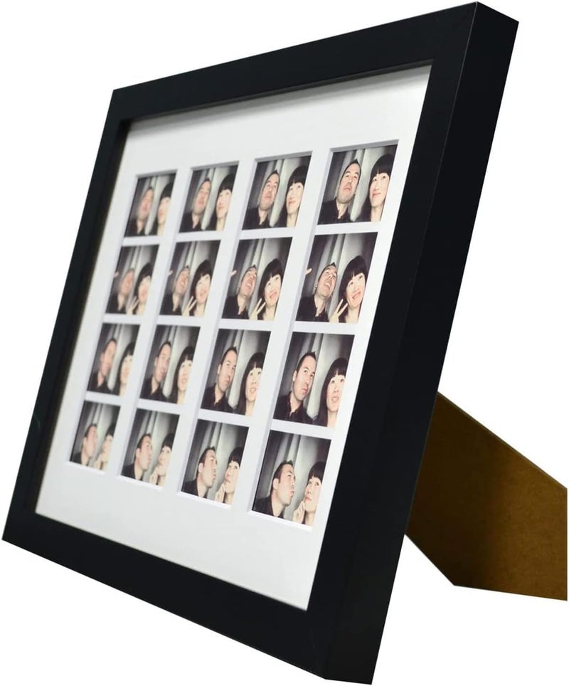 Golden State Art Golden State Art  8.5X11 Photo Frame with Mat for 4 2X6 Photo Booth Pictures  Includes Real Glass & Easel Back Display  Make A Good Gifts  Black  2 Pack  - Image 2