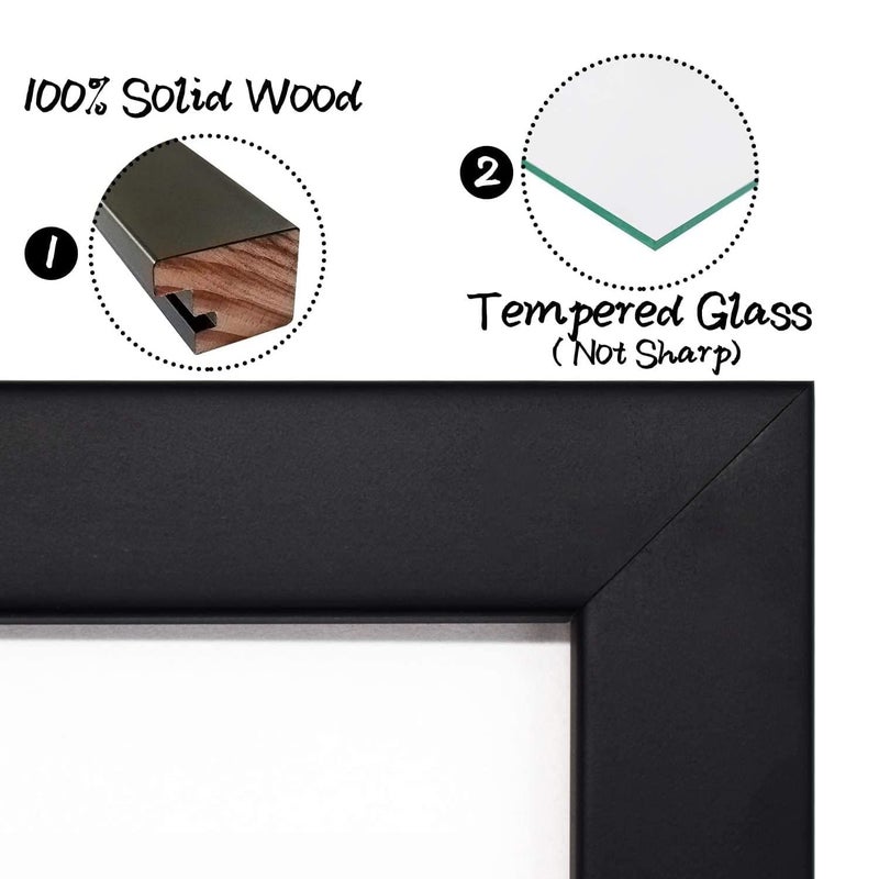 Golden State Art Golden State Art  8.5X11 Photo Frame with Mat for 4 2X6 Photo Booth Pictures  Includes Real Glass & Easel Back Display  Make A Good Gifts  Black  2 Pack  - Image 3