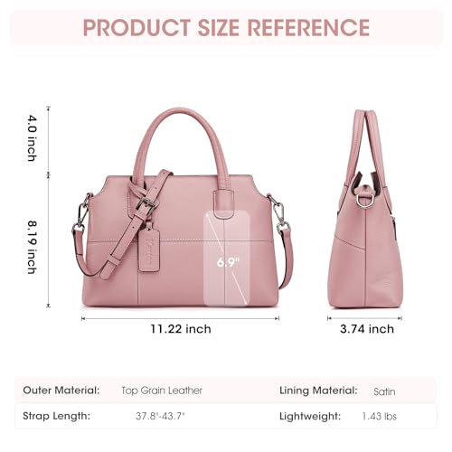 Kattee Genuine Leather Handbags for Women, Soft Hobo Satchel Shoulder Crossbody Bags Ladies Purses - Image 3