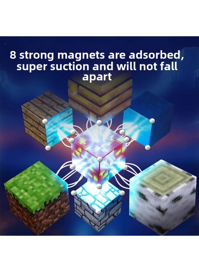 My Square World Magnetic Square Building Block Assembled Model Building Magnetic Block Toy Magnetic Block-Color:[150 Pieces - 9 Dolls] Magnetic Squares - Color Box-Specifications:High Quality [no Odor] Magnetic Reinforcement Style Random - Image 3