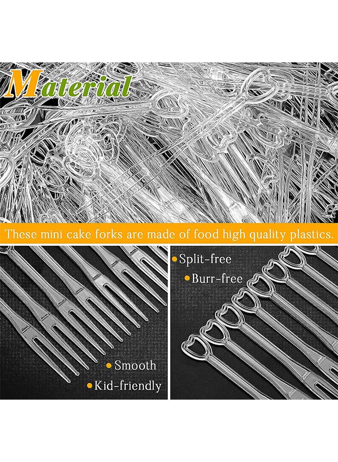 Depend - 100 Pcs Disposable Plastic Fruit Forks, Cocktail Forks Tasting Appetizer Forks Set Mini Cake Forks Plastic Fruit Fork Plastic - Image 1