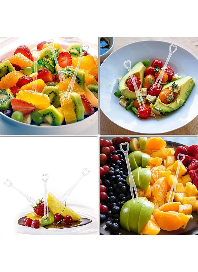 Depend - 100 Pcs Disposable Plastic Fruit Forks, Cocktail Forks Tasting Appetizer Forks Set Mini Cake Forks Plastic Fruit Fork Plastic - Image 1