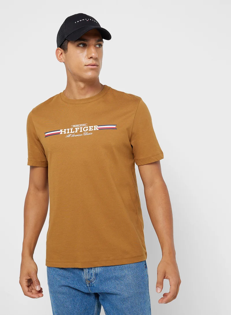 تومي هيلفيغر Logo Crew Neck T-Shirt