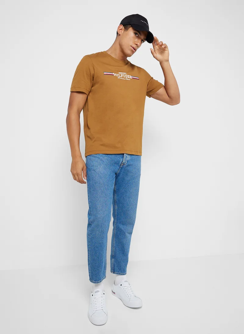تومي هيلفيغر Logo Crew Neck T-Shirt