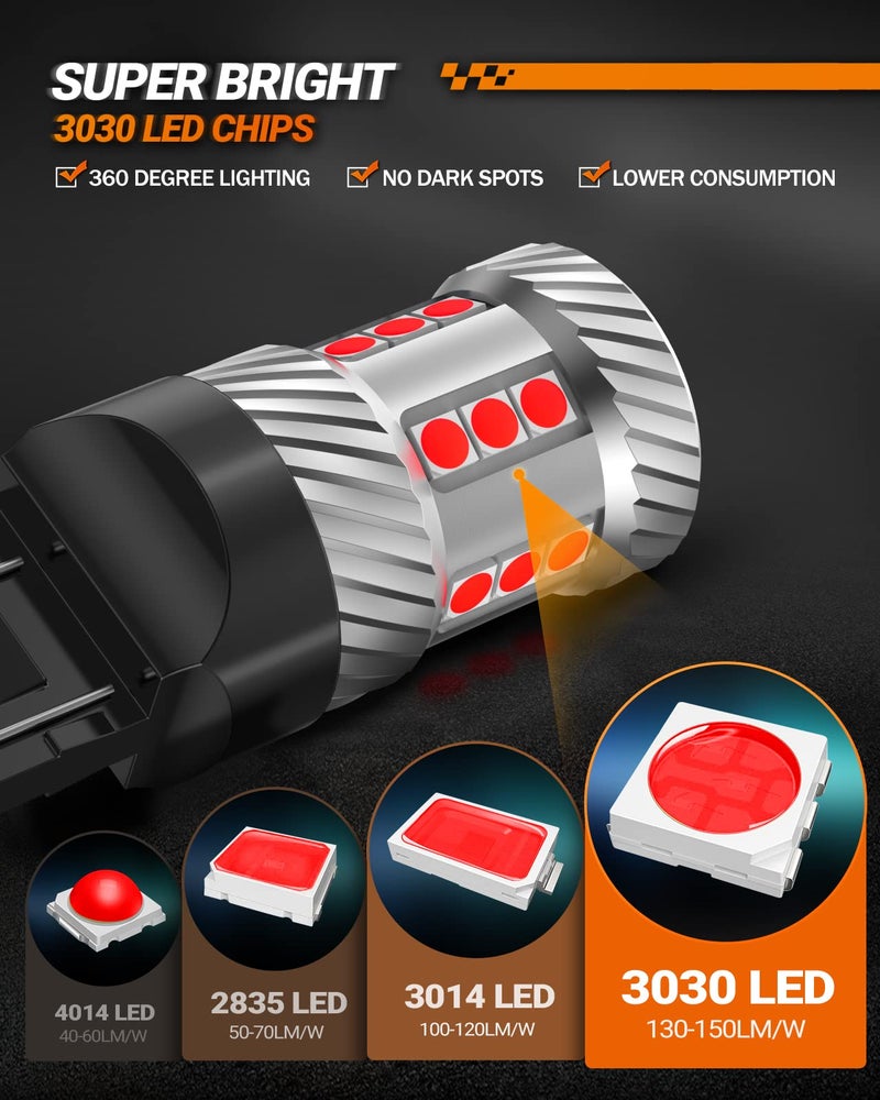 SEALIGHT 7443 LED Bulb Red Brake Lights, 7440 7444 T20 7441 7444 992 W21WLED Bulbs Replacement for Tail Stop Parking Blinker Lights, Pack of 2 - Image 5