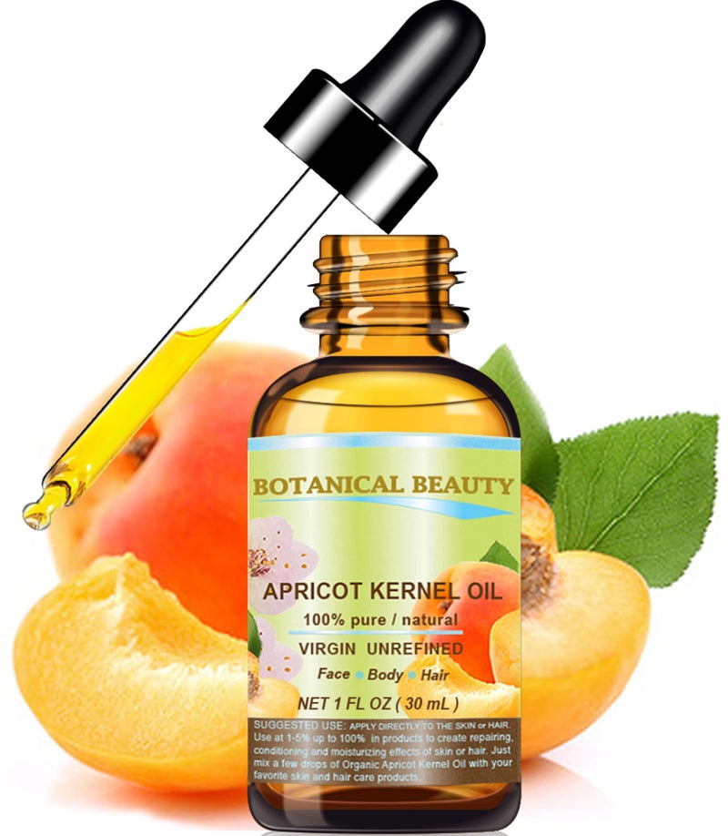 Botanical Beauty ORGANIC APRICOT KERNEL OIL Australian. 100% Pure Virgin Unrefined Cold Pressed Carrier Oil 2 oz- 60 ml. For Face, Hair, Body, Nails, Skin, Anti - aging - Image 2