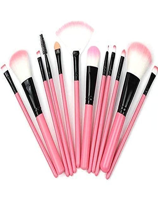 DATNASAYAD Makeup Brush Set With Storage Barrel Bottle - Pack Of 12 (Pink) - Image 3